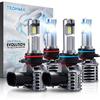 TECHMAX 9005+H11 Light Bulbs Combo, HB3+H8/H9 Fog Light Bulbs W/Fan 600% Bright 6500K Wireless Direct Ertion Plug And Play, Pack Of 4