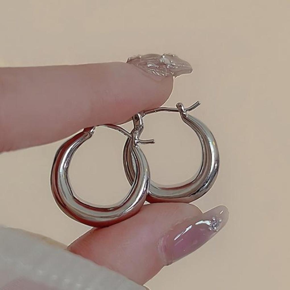 Women's Accessories Plain Cold Hoop Earrings 2color