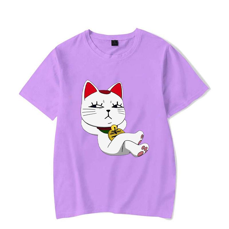 New Funny Lucky Cat T Shirt Unisex Short Sleeve O Neck Summer Casual Dandadan Printing T-shirt Top Tee