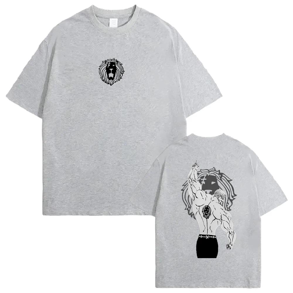 The Seven Deadly Sins Escanor Tshirt Vintage Washed Anime Unisexga Graphic Unisex Oversized Crew Neck Cotton Short Sleeve Tee Tops