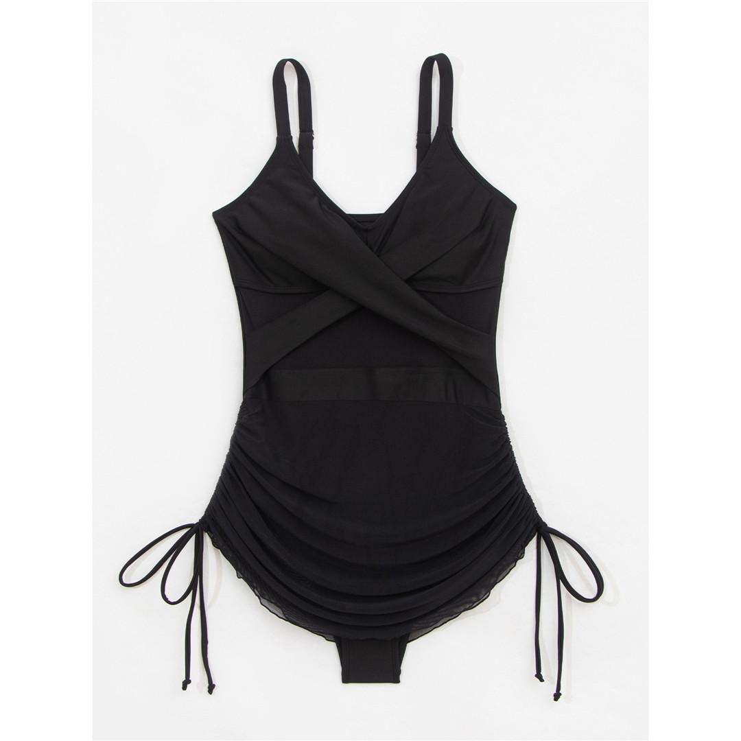 

S - XXL Новый 2025 Купальник-монокини с V-образным вырезом, сетчатой прозрачной юбкой, женский купальный костюм, женский купальник с подкладкой, купальный костюм для плавания V6879 S