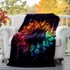 1pc Sunflower Printing Lightweight Flannel Blanket, Comfortable and Warm Blanket, for Camping Sofa Bed and Couch Office, Suitable for Gift Bl