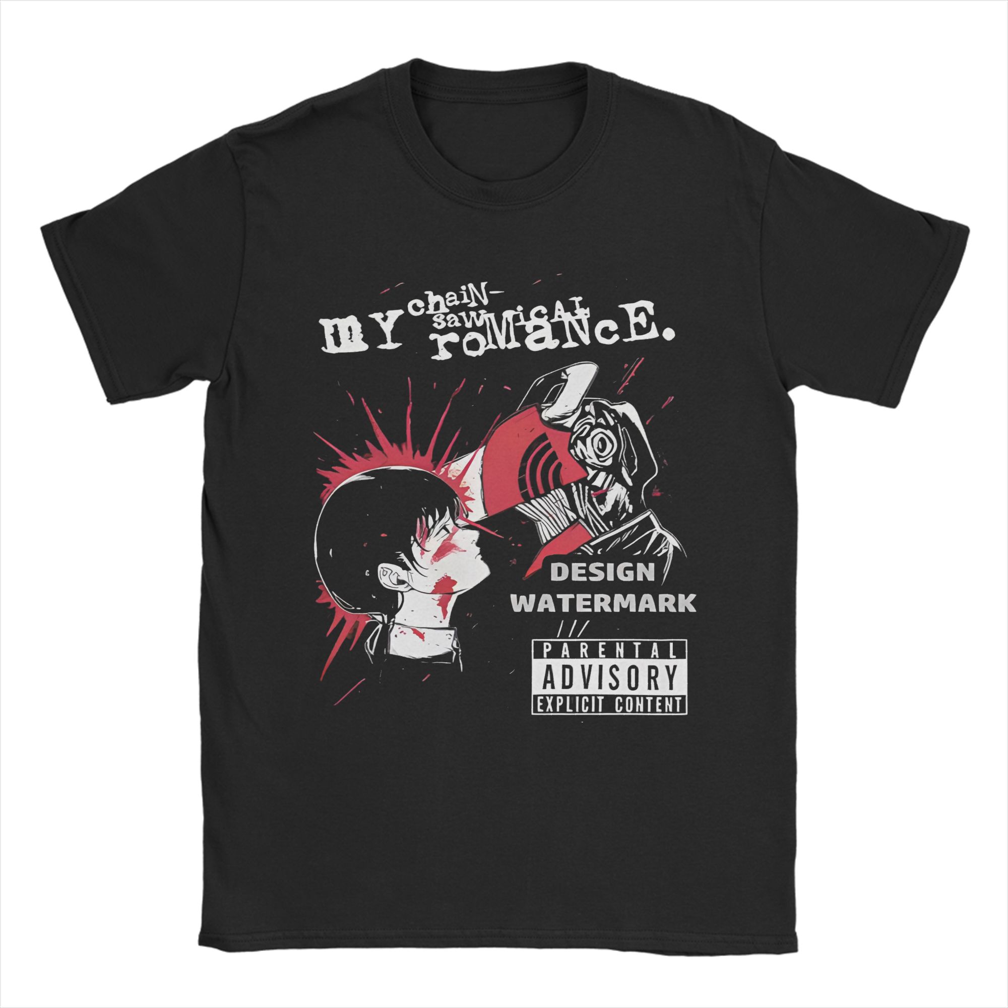 

Graphic My Chemical Romance Printing Chainsaws The Movie Reze T Shirt for Men Women Cotton Tee Shirt Short Sleeve Clothes S разноцветный