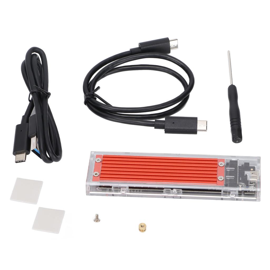 External Hard Drive Adapter 10Gbps Transparent NVME M.2 to Type C USB3.1 Gen2 Converter Case (Not Inclube Hard Disk)