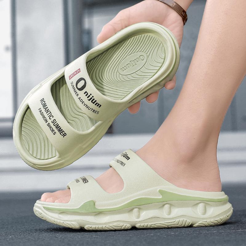 Sommer Herreslippers Utendørssandaler Strand Komfortable Myke Slides Innendørs Fritidssko