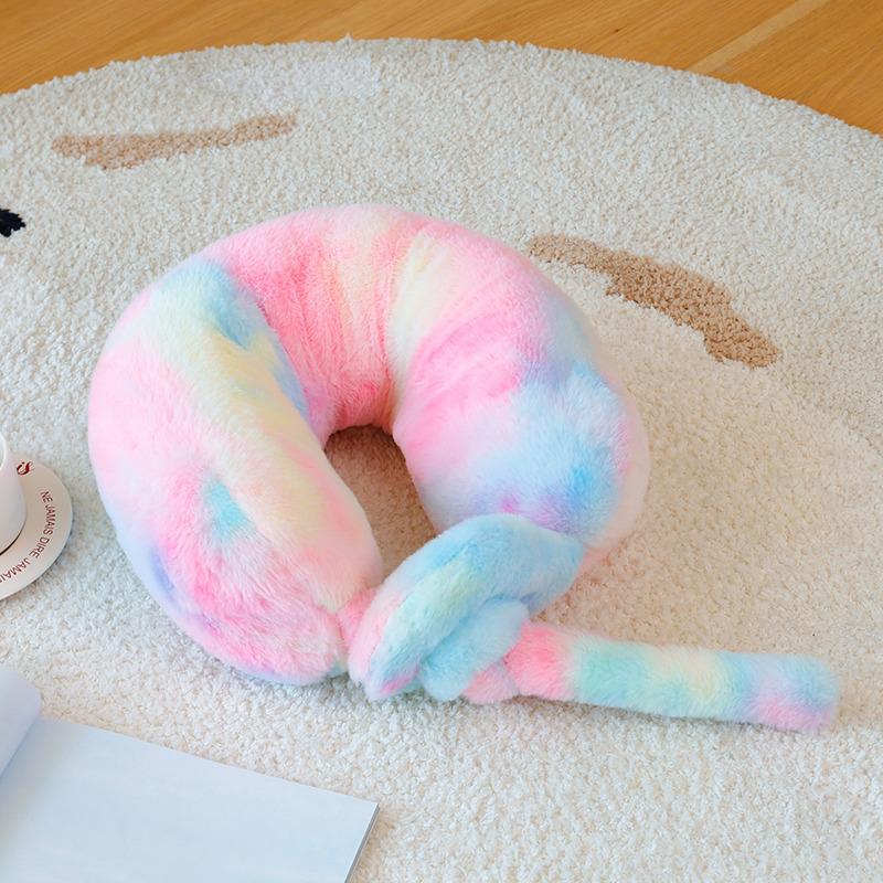 Cartoon Colorful U-Shaped Pillow Neck Pillow Home Pillow Cushion Girl Travel Rest Neck Pillow Girlfriend Birthday Gift