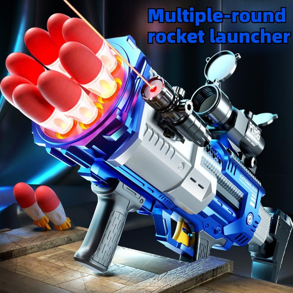 Children's Sound Light Electric Soft Bullet Gun Multi S Rocket Launcher Simulation Combat Toy Gun Boy's Birthday Gift