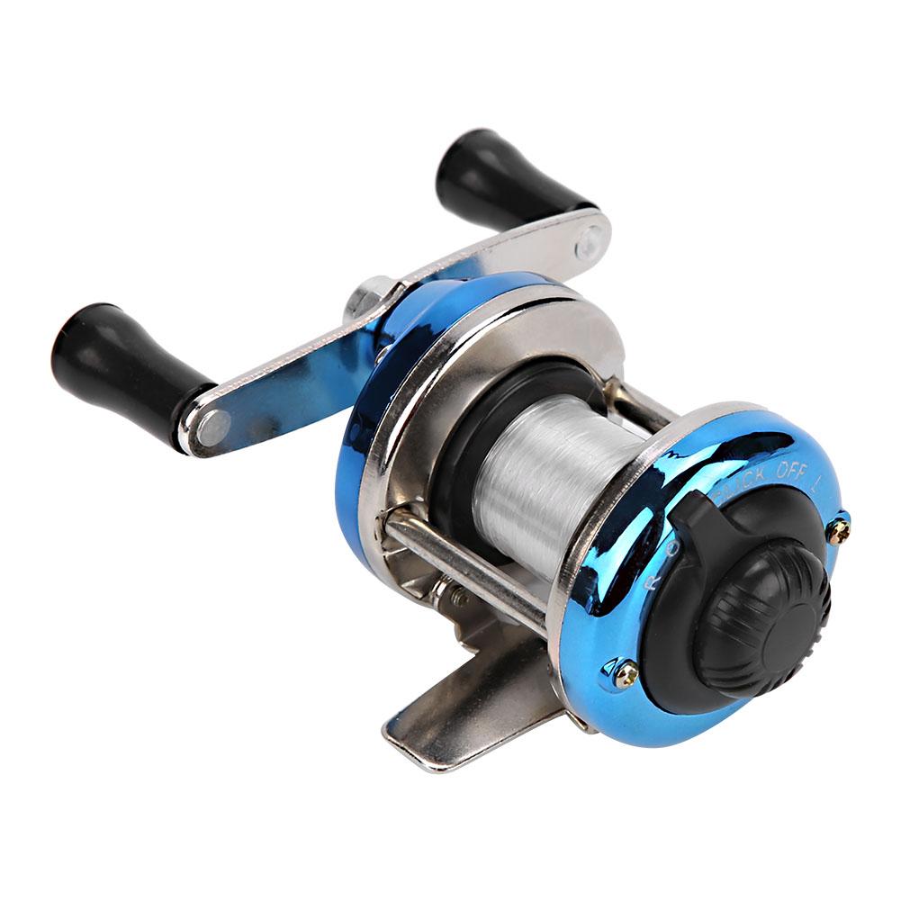 Portable Winter Ice Fishing Reel Wheel with Wire Outdoor Casting Tackle(Blue)