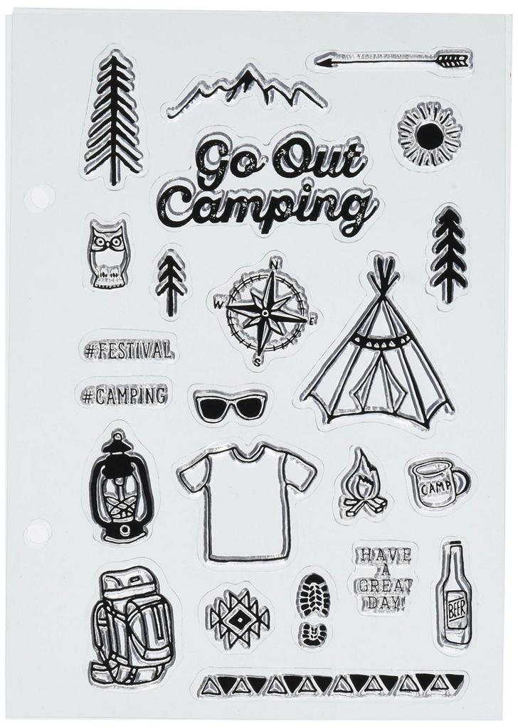 Face Clear Stamp Sheet T GO OUT CAMPING Children's 0980-002