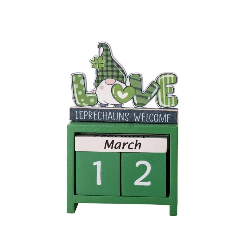 

Wooden Advents Calendar Centerpieces Decorations Saint Patricks Day Countdown with Wooden Number Cards Gift for Family 1
