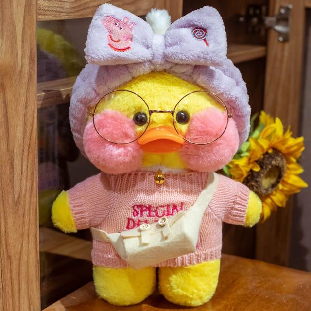 Whosale 30cm Cute Lalafanfan Cafe Duck Plush Toy Stuffed Soft Kawaii Duck Doll Animal Pillow Birthday Gift For Kids Children