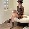 Spring  Autumn New Elegant Simple Pointed High Heels Fashionable Versatile Women's Boots minimalist comfortable Short Boots