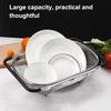 Yousheng Sink Drain Basket Stainless Steel Mesh Strainer with Telescopic Double-Ear Handle Sink Basket Large Capacity Kitchen Colander for Washing And
