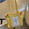 Cute Polka Dot Puppy Shoulder Bag Girls Summer Travel Large Capacity Shopping Handbag Students Large Class Bag