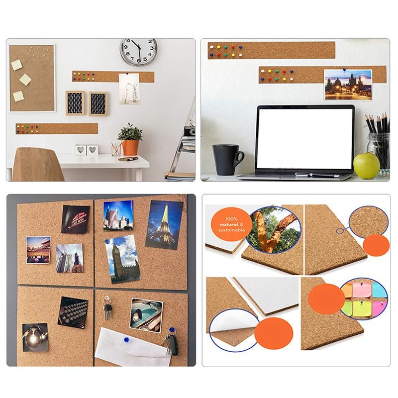 1Roll Self-Adhesive Cork Board Roll Cork Sheet Roll Wall Decorations DIY Crafts Party Wall Furnitures Decor Multiple Sizes
