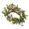 Artificial Decorative Wreath 22 in Pink Green Daisies Year Round Wreath