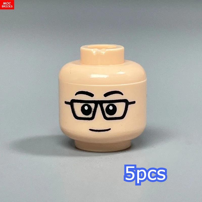 MOC Bricks Hollow Flesh Face Expression Head For 4cm Figure DIY Educational Building Blocks Toys For Children Gifts