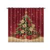 2Pcs Christmas Tree Print Blackout Curtains Multiple Size Living Room Bedroo Holiday Insulation Decoration, Machine Washable