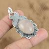 Natural Rose Quartz Gemstone Pendant Handmade 925 Sterling Silver Indian Jewelry