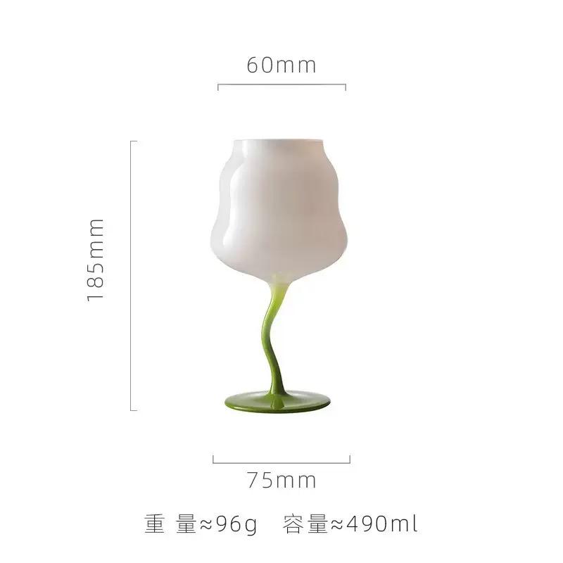 Hand Blown Creative Macaron Colored Twisted Cup Glassware Goblet Wine Glasses Goblet Red Wine Glass Cups for Home Party Use