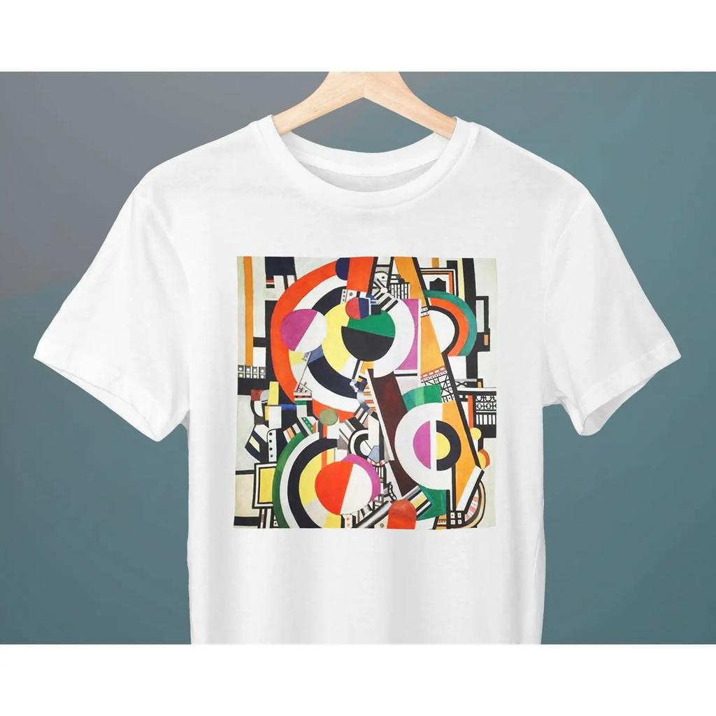 Discs Fernand Leger Painting T Shirt Art Cubism Abstract For Her Him Lover Vintage Streetwear Fashion Slightly Unisex