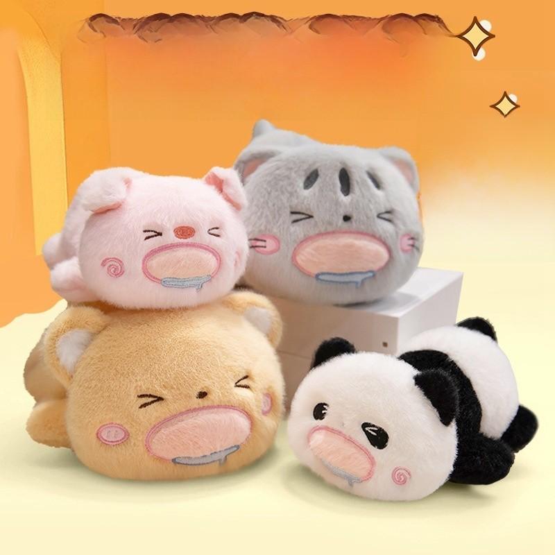 Cat Panda Pig Plushie Toy Cute Cotton Filling Kids Playtime Bedroom Decoration