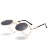 Vintage Steampunk Round Sunglasses Men Women Luxury Alloy Punk Glasses Men Fashion Metal Retro Clamshell Sun Glasses UV400
