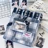 Y2K Denim Checkered A5 Photo Album - 4 Pocket Pages for For Kpop Idol Photocards, Polaroids & Instax Photo Storage
