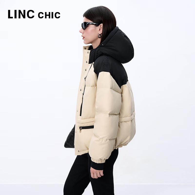 Jin Yu Jie Women's 2024 Winter Hooded Printed Short Down Jacket