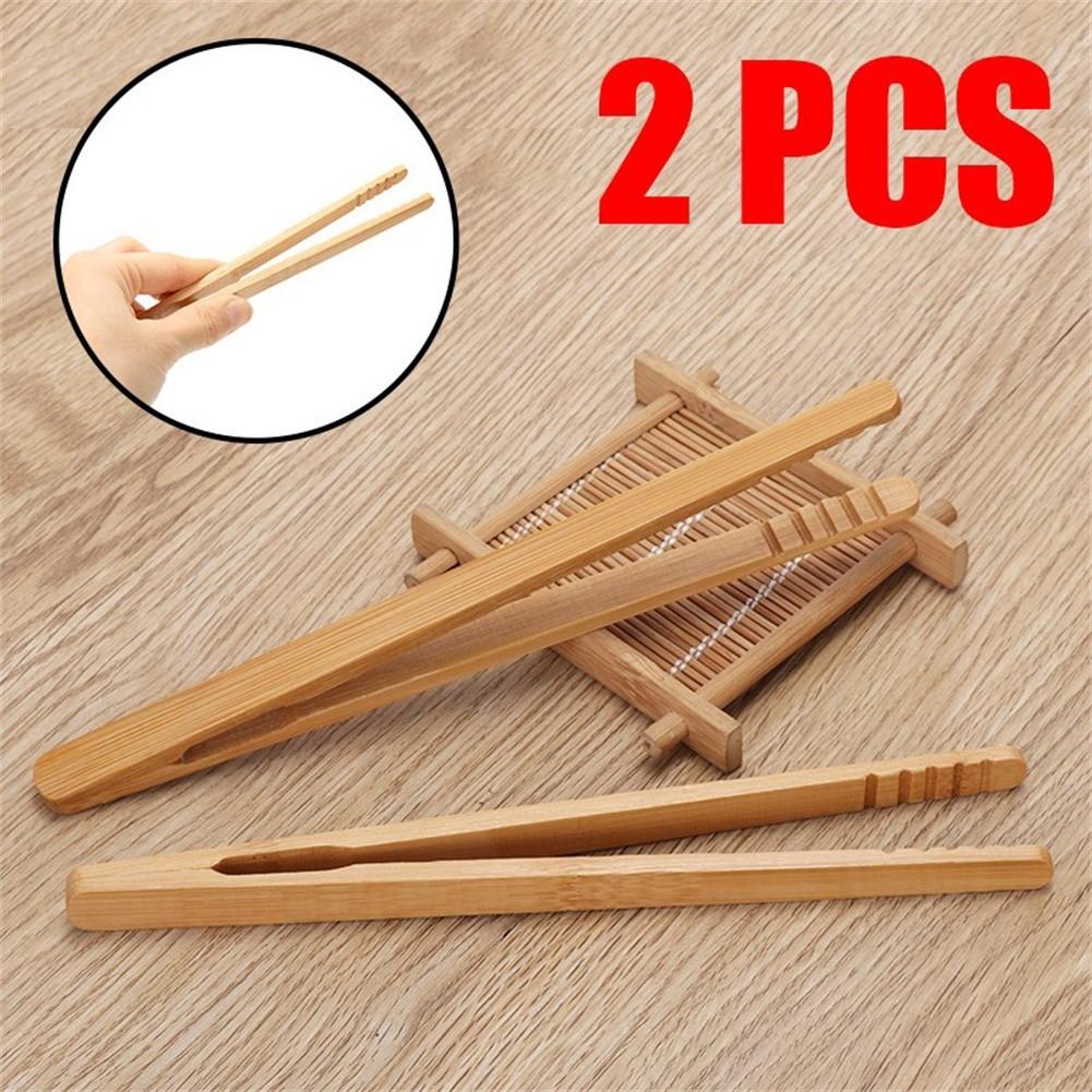 High Quality Wooden Toast Salad Tongs Pack of 2 for Easy Food Handling