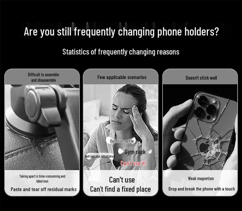 Magnetic Multifunctional Phone Holder for Treadmills, Golf Carts, and Outdoor Sports