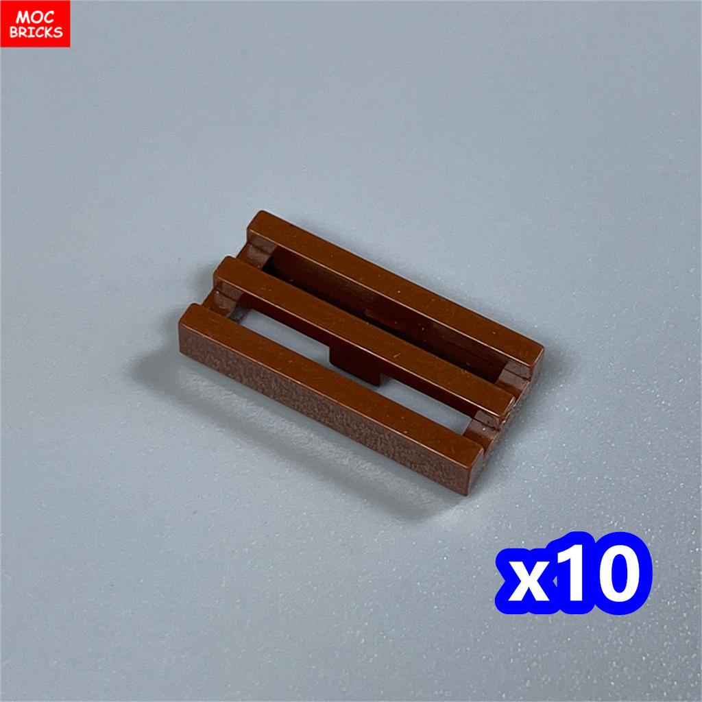 10pcs/lot MOC Bricks Tile Modified 1 x 2 Grille with Bottom Groove Lip 15561 2412b 30244 Building Blocks DIY Toys kids gifts