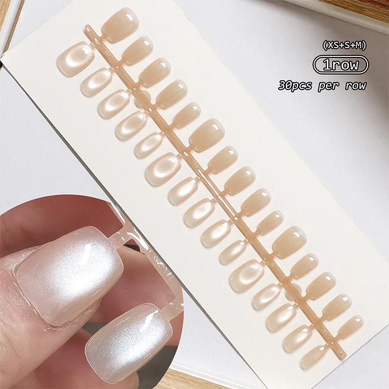 30Pcs Minimalist French Nail Tip Fake Nail Fashion Wearable False Nails Simple Full Cover Press on Nails DIY Wear Nail Tool