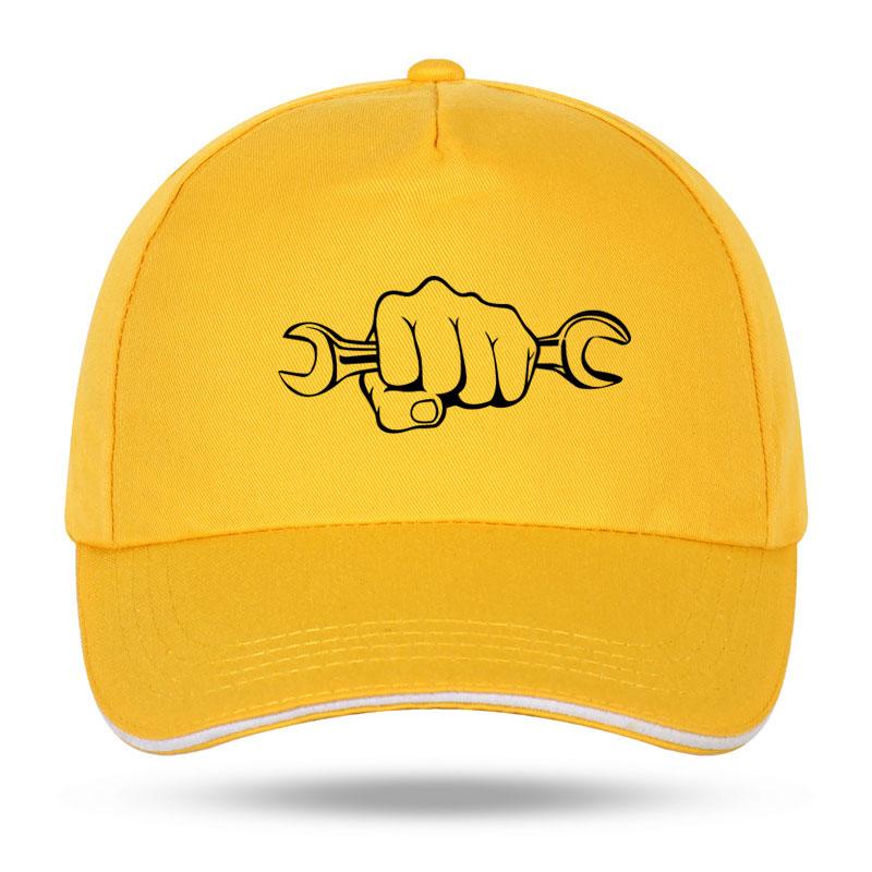 New Unisex Women Fashion Mechanic Holding A Wrench Funny Baseball Caps for Hip Hop Cotton Trucker Cap Bone Dad Hats