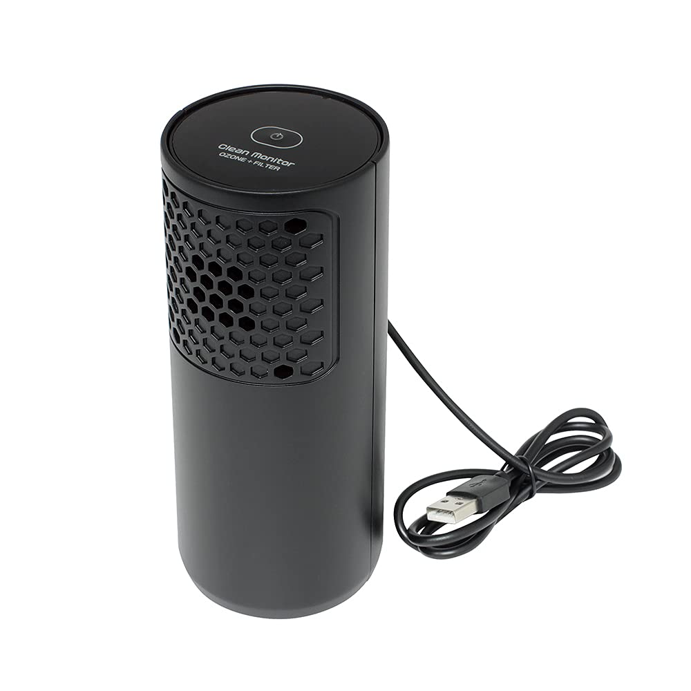 Tsuchiya Yac Car Interior Odor Sensor Ozone Generator with Odor Sensor Hydro Silver Titanium Accessories + Filter, Black, CD-158