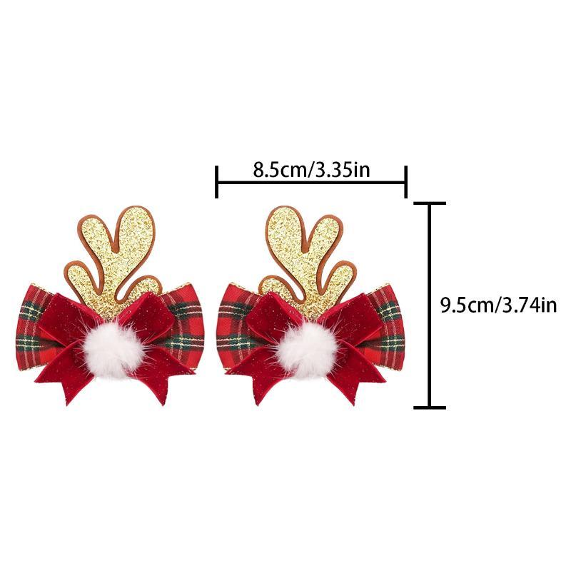 Cute Antlers Hair Clips Christmas Hairpin Girl Heart Elk Clips Xmas Winter Hairpin Children Headdress Antler Hair Accessories