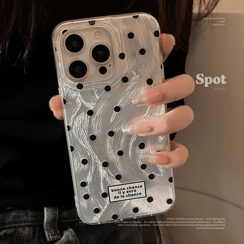 The Screen Is Black Spots Suitable for Apple 16PROMAX Mobile Phone Case IPhone 15 Hard Shell 14 Niche 13 Big Hole 12 Simple