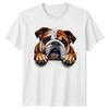 Cute Peeking Bulldog Dog Lover TShirt Bulldog For Him And Her
