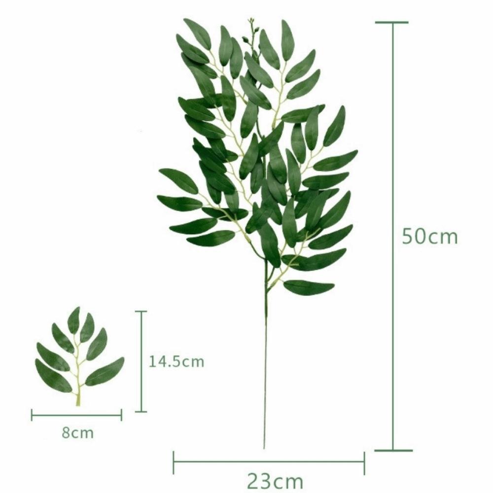 Decorative Artificial Green Plant Willow Leaves Faux Fake Eucalyptus Leaf Eucalyptus Leaves Fake Tree Branch