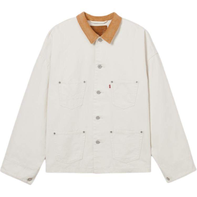 

Levis Workwear Свободная Повседневная Удобная Простая Джинсовая Куртка с Лацканами и Длинным Рукавом Мужские куртки Белая 003L2-0001 S