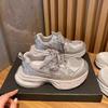 Mesh breathable fashion casual sports shoes women's platform lightweight running shoes 2025 spring new height-increasing dad shoes
