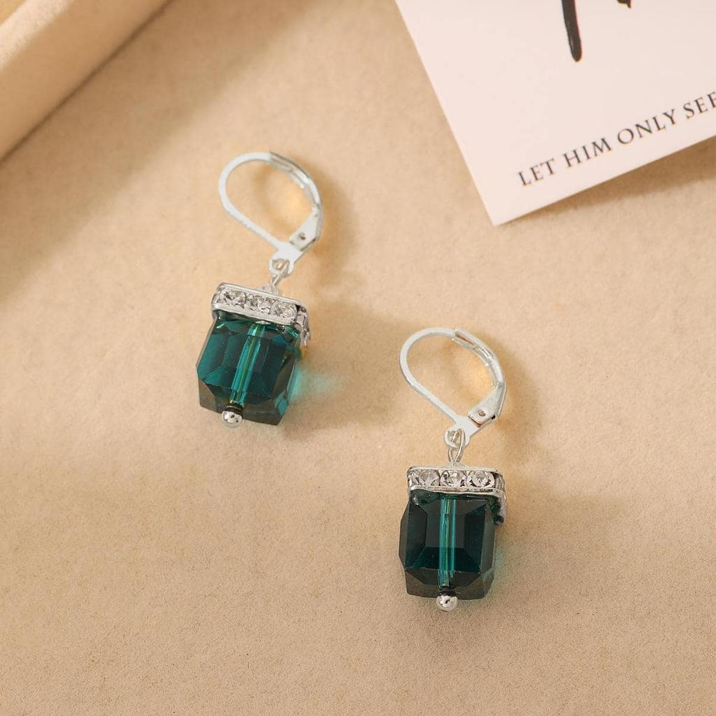 New Woman Fashion Jewelry High Quality Blue Pink White Purple Crystal Zircon  Earrings