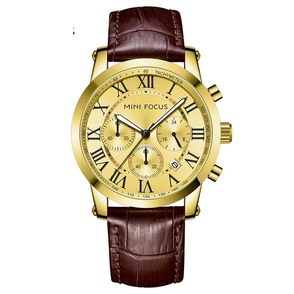 Watches Popular Men's Watch Luminous Waterproof Genuine Leather Strap Casual Men's Watch