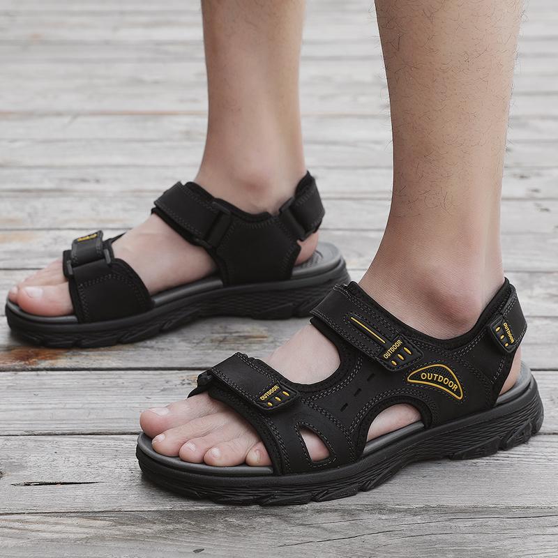38-46 Summer Men's Casual Closed Toe Leather Sandals  Large Size Breathable Casual Sneakers Sandals for Men Mens Sandals