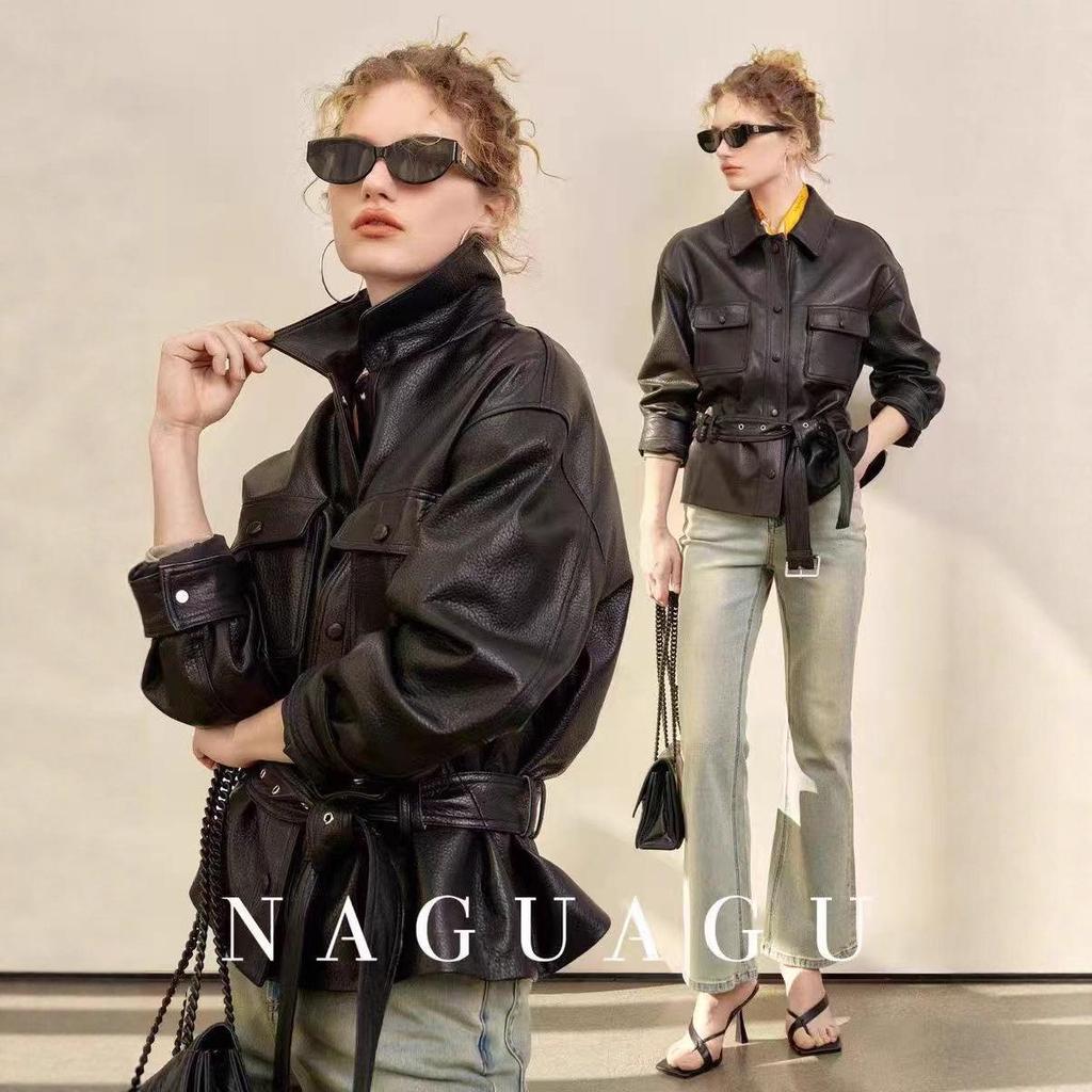 Spring & Autumn Women's Short Leather Jacket – Stylish Motorcycle Outerwear