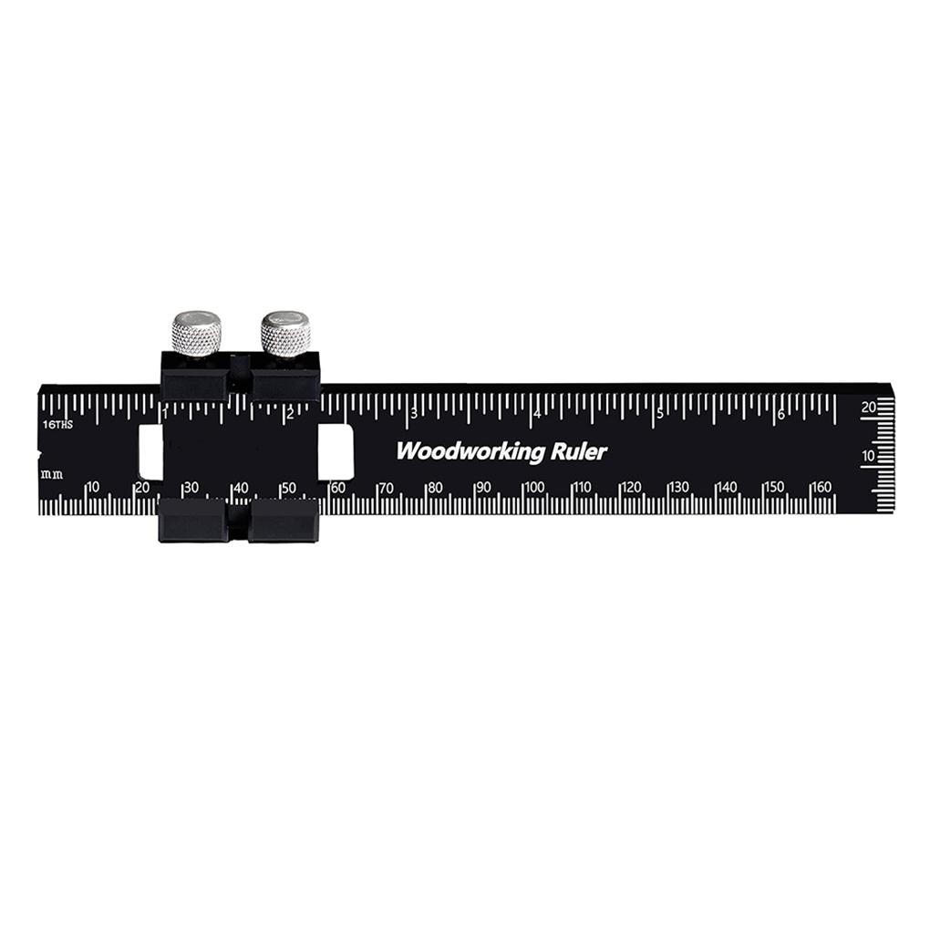 

Aluminum Alloy Ruler Woodworking Gauge Track Ruler Metal Construction Ruler With Slide Stops 6INCH