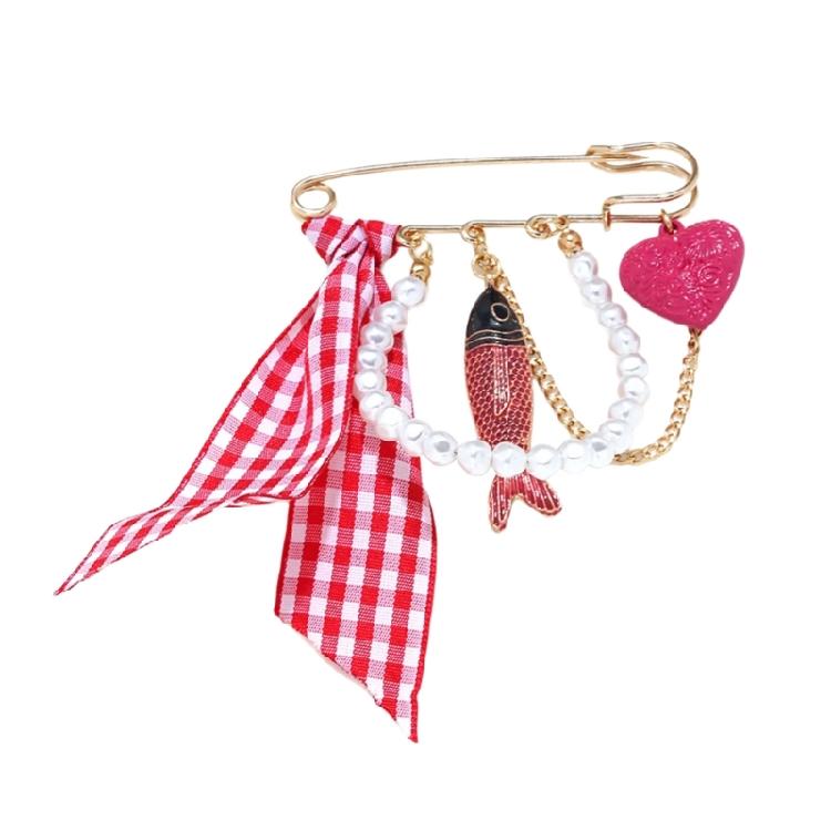 

Vibrant Artistic Sea Charm Inspired Checkered Bowknot Brooch Pin Quirky Accessory For Dresses Jeans And Backpacks 1