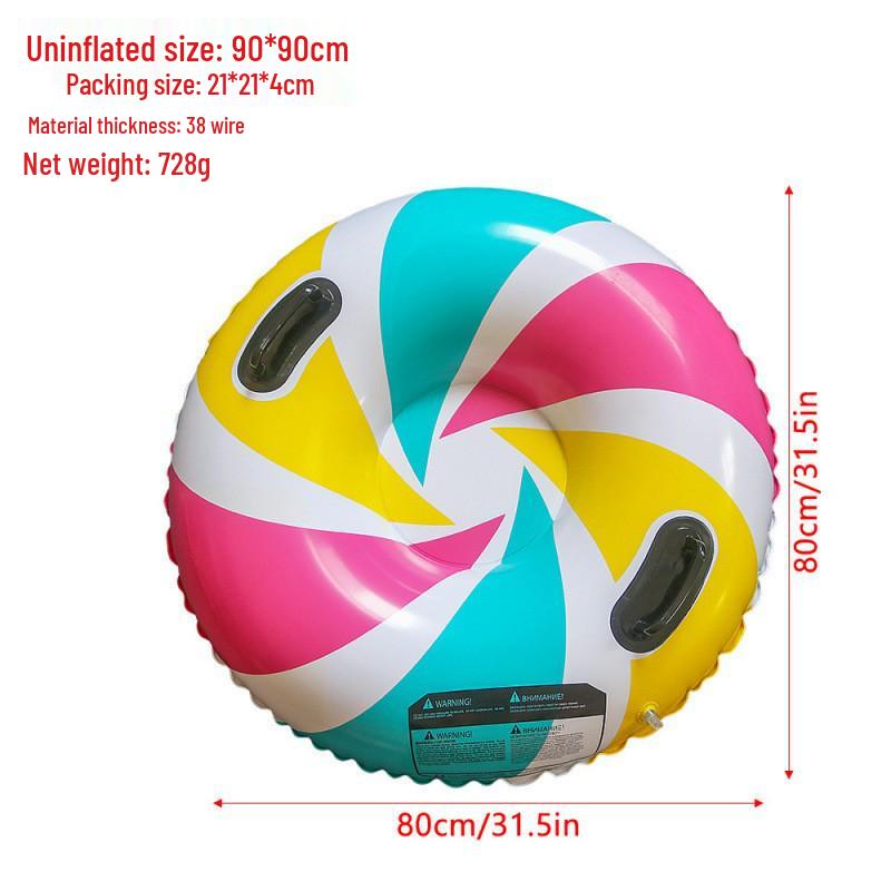 Inflatable 90cm Anti-Rollover Children's Ski Ring - Outdoor Cold-Resistant Thickened Ski Mat