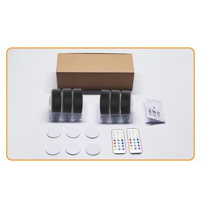 6PCS Puck Lights with Remote Control Under Cabinet Lights LED Color Changing Closet Light Battery
