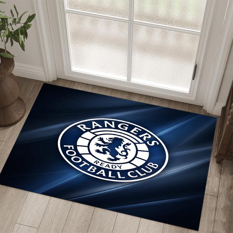 Rangers FC Design Crystal Velvet Carpet Cozy Non?Slip Printed Rug For Bedroom Living Room Entrance